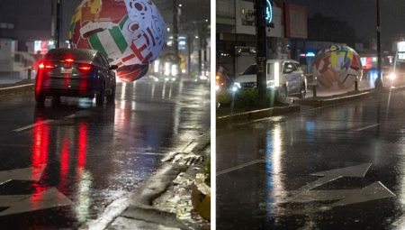 El Salvador’daki fırtınada yerinden kopan devasa Dünya Kupası topu ortalığı karıştırdı
